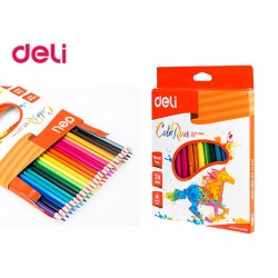 DELI ΚΡΑΙΓΙΟΝ (ΞΥΛΟΜΠΟΓΙΕΣ) WOOD-FREE BLISTER ΧΑΡΤΙΝΟ 24 ΧΡΩΜΑΤΑ COLORUN